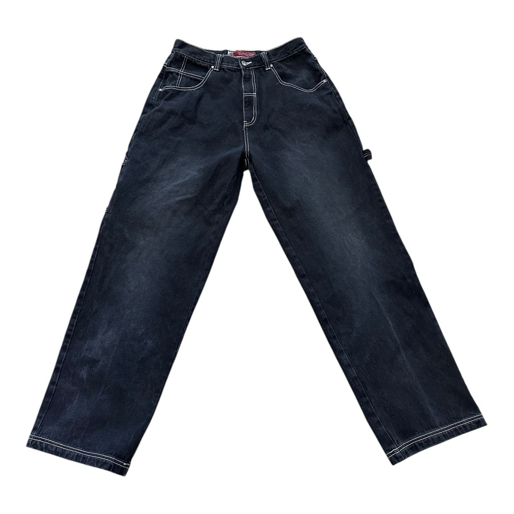 Culture Authentic Clothing Cargo Jeans Men 36x34 (34x33) Black Streetwear Y2K
